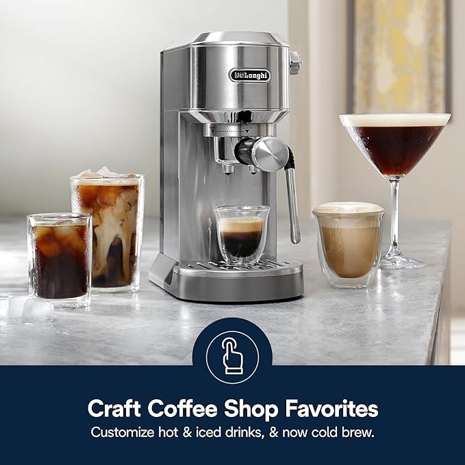 De'Longhi Magnifica Evo Next Fully Automatic Espresso Machine - Programmable Coffee Maker with Grinder and Milk Frother - Hot & Cold Brewer for Espresso, Latte, Cappuccino, Americano, Tea and More