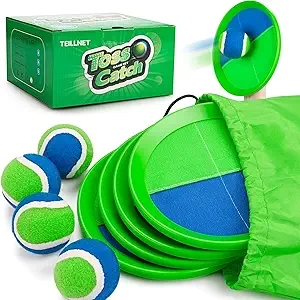 Toss and Catch Ball Set Upgraded - Kids Toys Outdoor Games for Whole Family - Water-Resistant Great for Beach Pool Yard Games - Classic Gift for Boys Girls 3 4 5 6 7 8 9 10 11 12+ Years Old