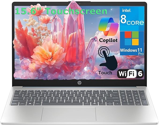HP Touchscreen Laptop Computer for College Student Home Study & Business, 32GB DDR4 RAM, 1TB PCIe SSD, Intel Processor 8-Core, 15.6", WiFi 6, BT 5.4, HDMI, Moonlight Blue, Windows 11 Pro, Type-C HUB