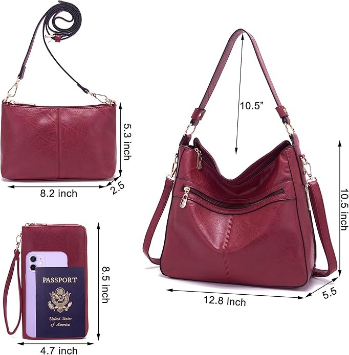 Women Large Crossbody Bags Ladies Satchel Shoulder Handbags Purse and Wallet Set for Women Totes Hobo Purses