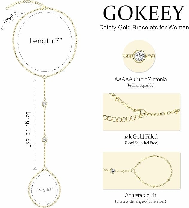 Gold Bracelets for Women Trendy,14K Gold Plated Dainty Stackable Paperclip Cuban Link Chain Bracelets, Simple Cute Cuff Bracelets Jewelry Set Adjustable 7"+2"