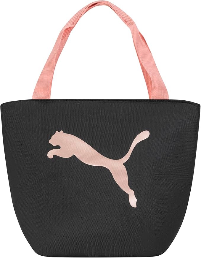 PUMA Unisex Kid's Adventure Lunch Tote, Black/Rose Gold, Small