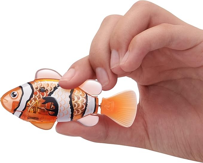 Robo Alive Robo Fish Robotic Swimming Fish (Teal + Orange) by ZURU Water Activated, Changes Color, Comes with Batteries, Amazon Exclusive (2 Pack) Series 3
