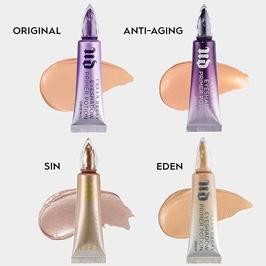 Urban Decay Shimmer Eyeshadow Primer Potion Sin - Champagne Shimmer Eye Primer for Crease-Resistant & Long-Lasting Eye Makeup, Smooths & Preps Eyelid Base, For Vibrant Color, All Skin Tones, Vegan