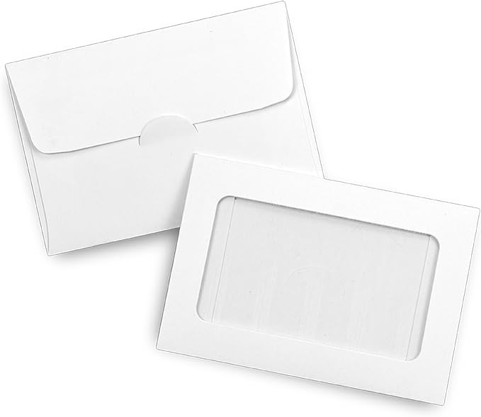 Guardian Gift Card Envelopes with Clear Window, Pack of 100 Blank Small Envelopes for Gift Cards, Business Cards, Key Cards, and More, 2 ½ Inches x 3 ⅝ Inches, White