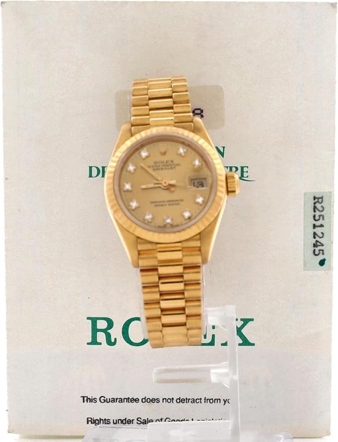 Pre-Loved Oyster Perpetual Datejust Automatic Watch Yellow Gold with Diamond Markers 26