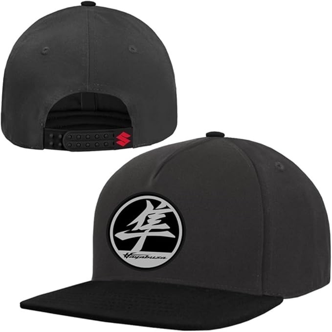 SUZUKI Hayabusa Charcoal Flat Bill Baseball Cap 990A0-17203, Black