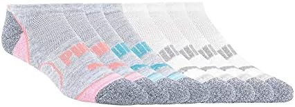 PUMA Womens No Show Low Cut Moisture Control Sport Socks (Shoe Size 5-9.5) - Multi Grey - 8 Pack