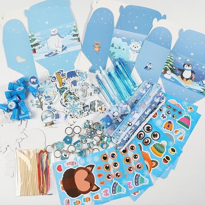Vanblue Winter Christmas Party Favors Snowflake Party brithday Decorations Exchange Gfits Classroom Rewards Goodie Bag Stuffers Gifts Prizes