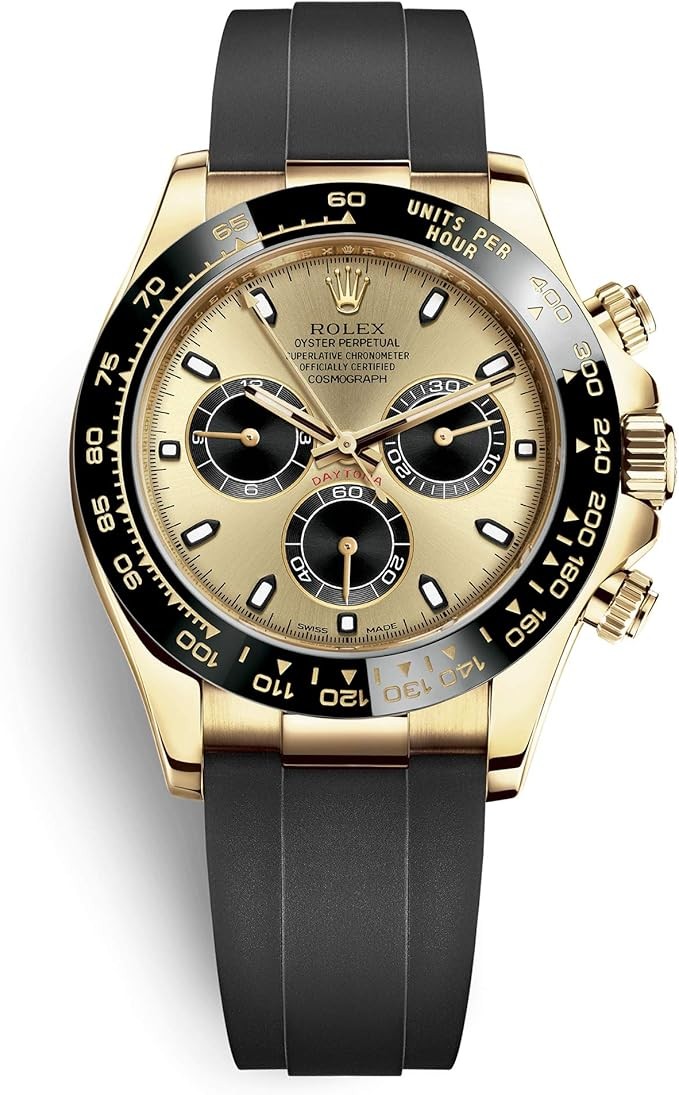 Rolex Daytona Yellow Gold/Oysterflex Bracelet / 116518LN-0048 / Champagne Black Dial