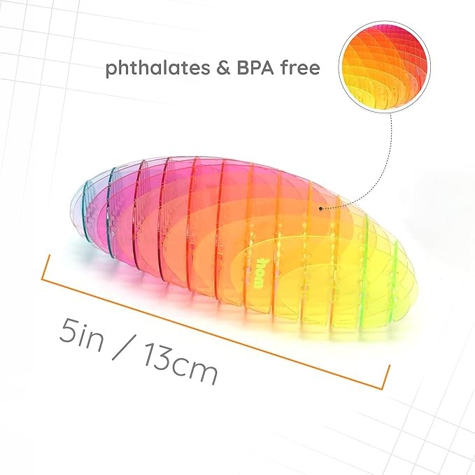 Morf Fidget Worm Toy - Desk Fidgets for Adults - Quiet Worm Fidget Toy Sensory Toys - Fun and Interactive Fidget Toy for Kids - USA Patent Pending Figgy Toys (Rainbow, Small)