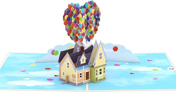 Lovepop Everyday Pop-Up Card for Her and Him - 3D Disney & Pixar Greeting Cards for Boys, Girls, Men, Women - My Favorite Adventure - 5" x 7" Up House Card - Blank Notecard & Envelope Included