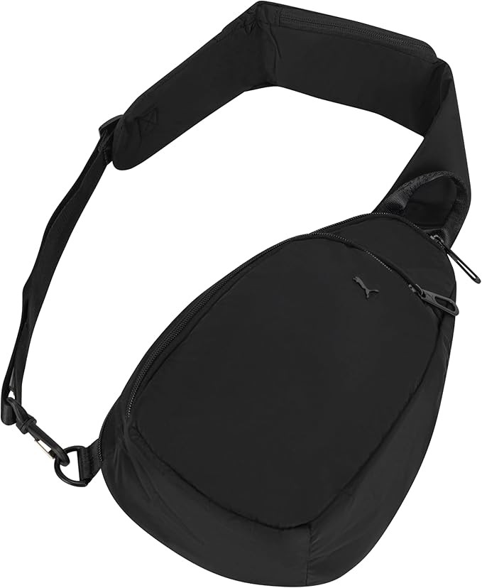 PUMA Women's Myriad Sling, Sporty Hands-Free Bag with Reversible Strap & Dual Compartments, Black, One Size