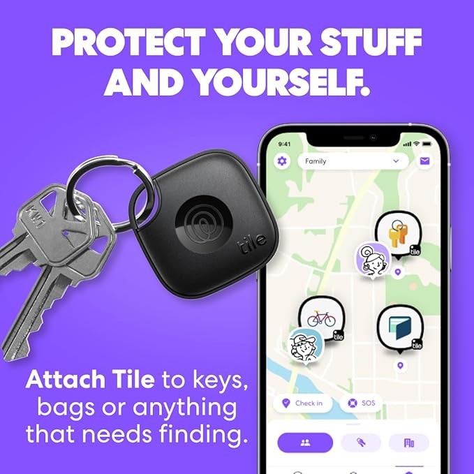 Tile by Life360 Mate - Bluetooth Tracker, Keys Finder and Item Locator for Keys, Bags and More. Phone Finder. Both iOS and Android Compatible. 1-Pack (Green Surf)