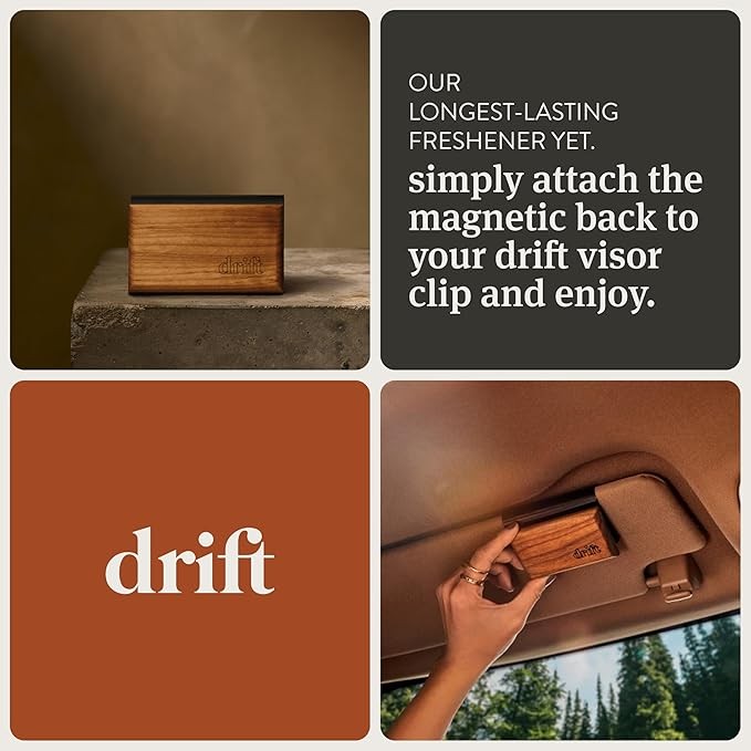 Drift Car Air Freshener - Wood Air Freshener - Car Deodorizer - Teak Scent Starter Kit