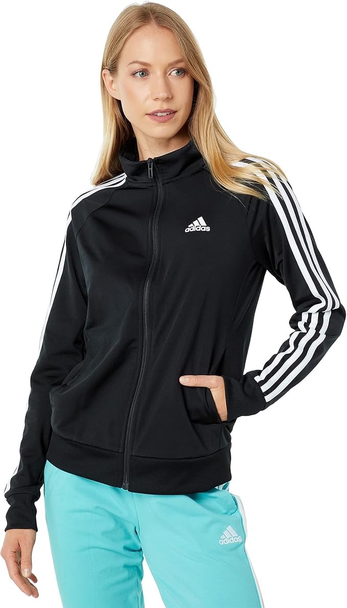 adidas Essentials Warm-Up Tricot Slim Three-Stripes Track Jacket (XL) for Women