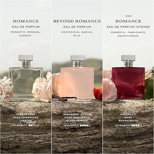 RALPH LAUREN FRAGRANCES - Romance - Eau de Parfum - Women's Perfume - Floral & Woody - With Rose, Jasmine, and Berries - Medium Intensity