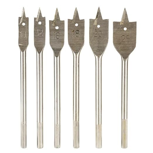 Tool Part for Heavy Duty 6PC for Titanium Flat Wood Drill BIT Hole Borer Spade Cutter 10-25MM Set
