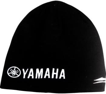 D'cor Visuals Yamaha Beanie – Black Knit Hat with Stack Logo – One Size Fits Most – MX, Motocross & Off-Road Casual Wear